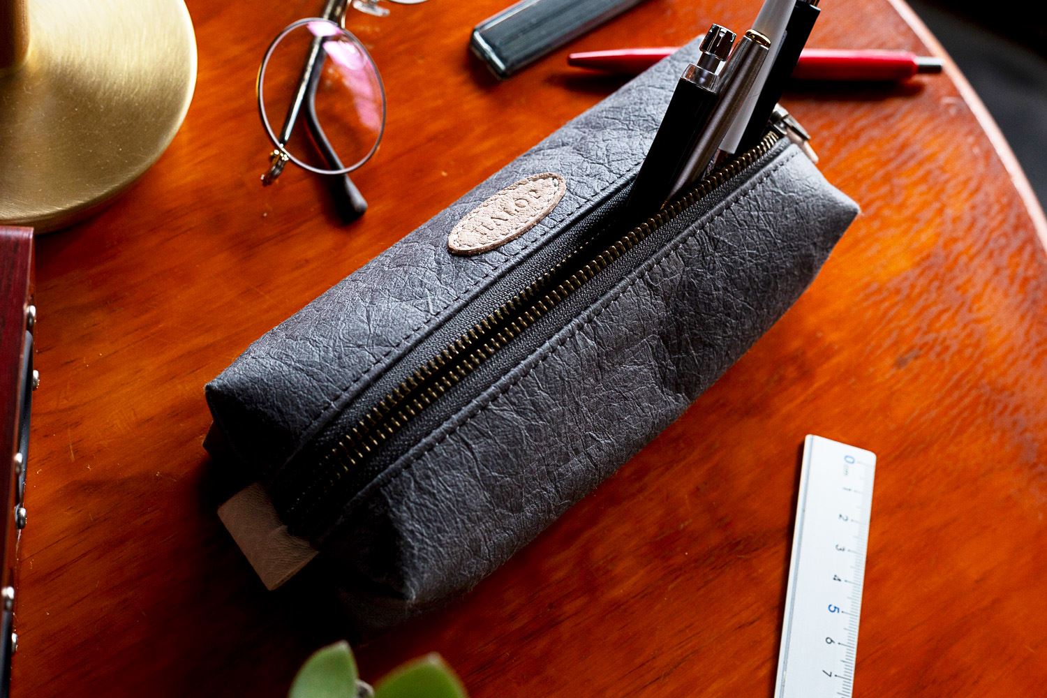 和紙と播州織のペンケース（グレー） HALOP ハロップ  多可町 杉原紙 [1148] グレー