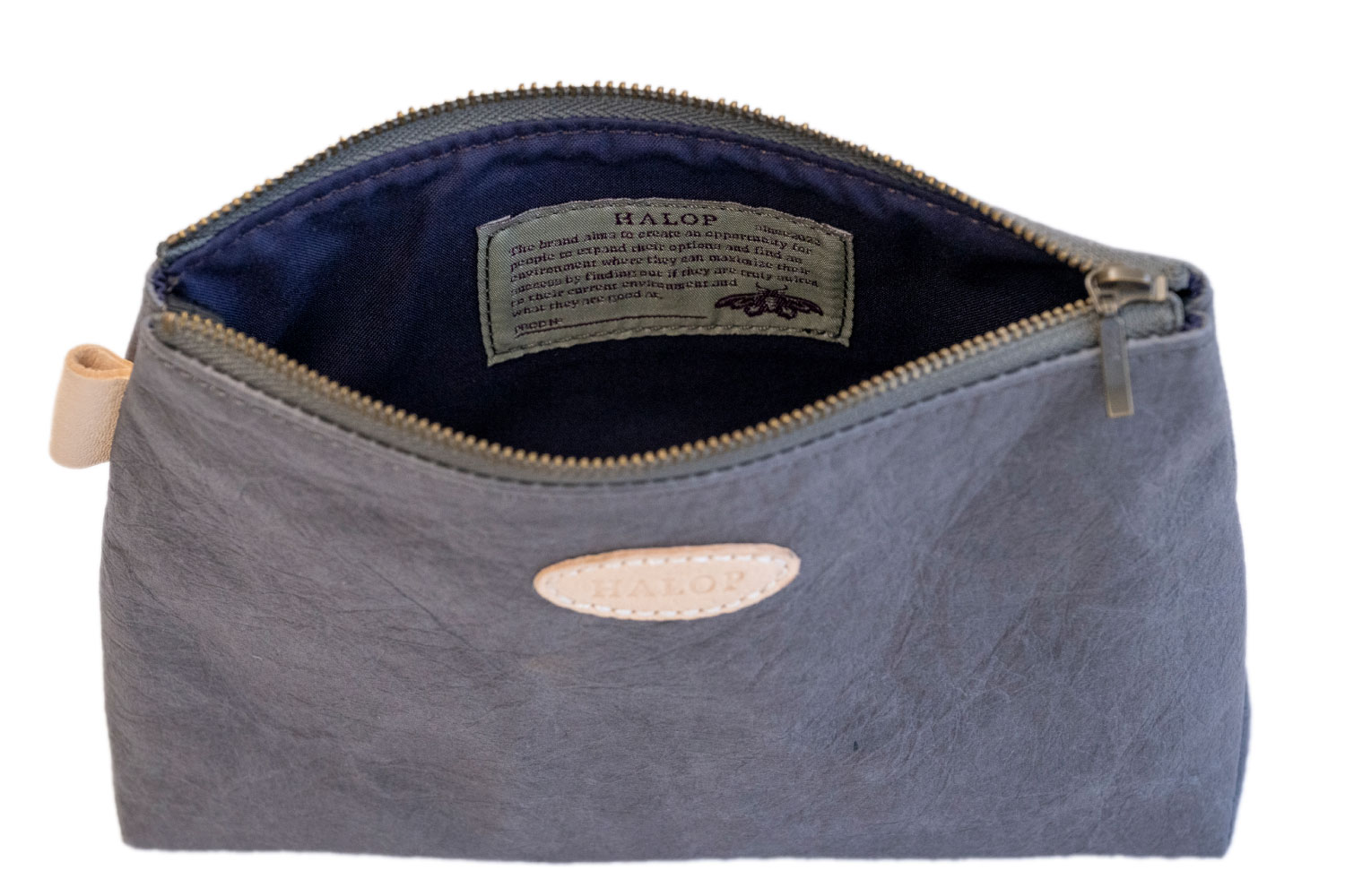 和紙と播州織のポーチM（パープル） HALOP ハロップ  多可町 杉原紙 [1138]										 パープル M