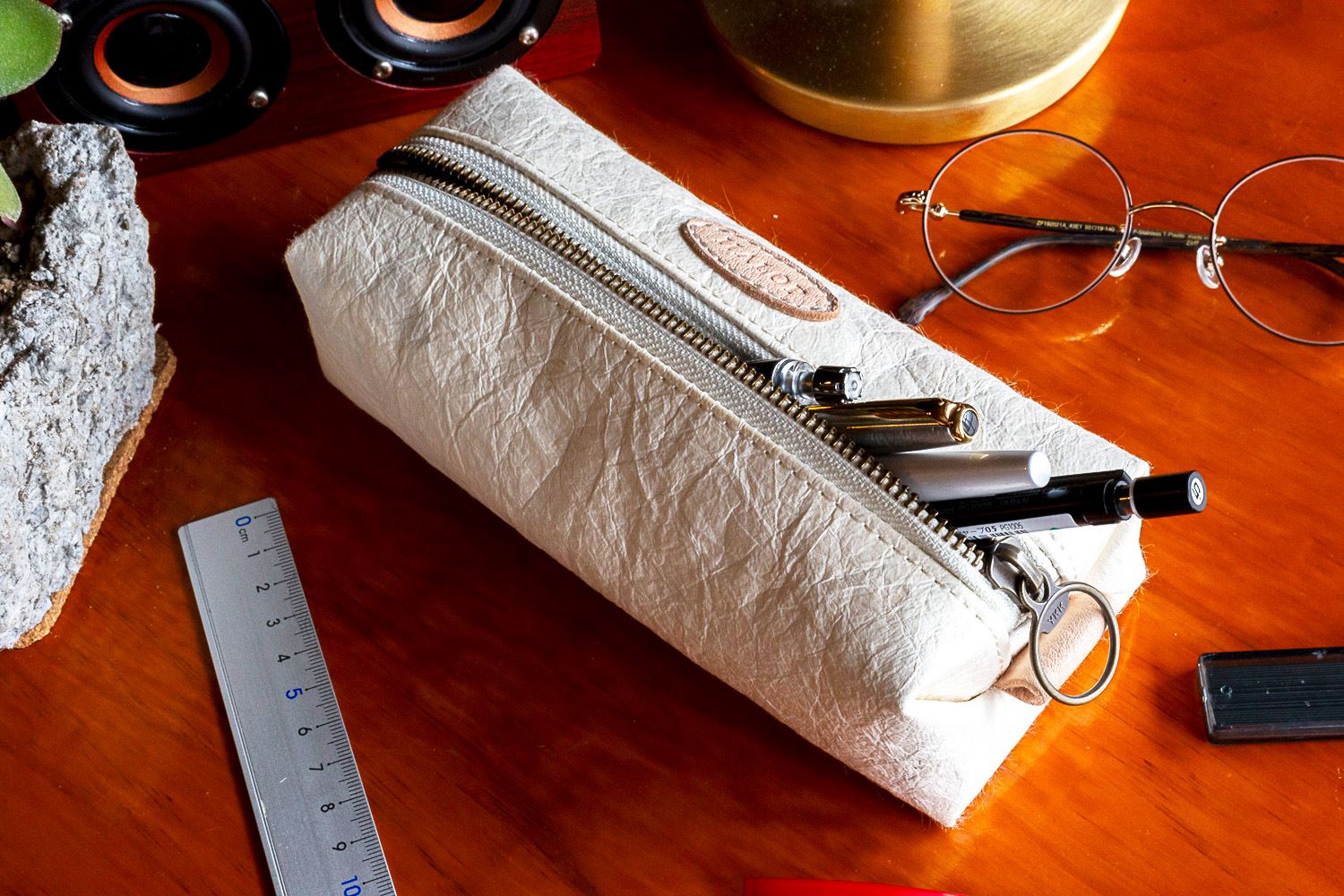 和紙と播州織のペンケース（ホワイト） HALOP ハロップ  多可町 杉原紙 [1146] ホワイト