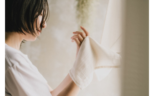 [こなゆき] 3重ガーゼフェイスタオル コバルトブルー 鹿柄(ワンポイント) 夏雪 [1169] コバルトブルー