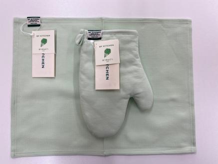 BF KITCHEN　ミトン/ランチョンマット：各1枚（ほうれん草）[996] ほうれん草