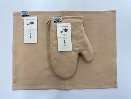 BF KITCHEN　ミトン/ランチョンマット：各1枚（ウーロン）[998] ウーロン