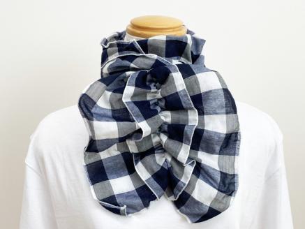 くしゅくしゅマフラー　5015-02（ネイビー）[1017] ネイビー