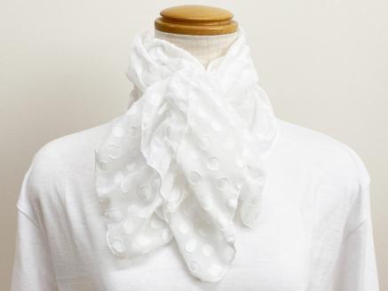 くしゅくしゅマフラー　5019-01（ホワイト）[1024] ホワイト