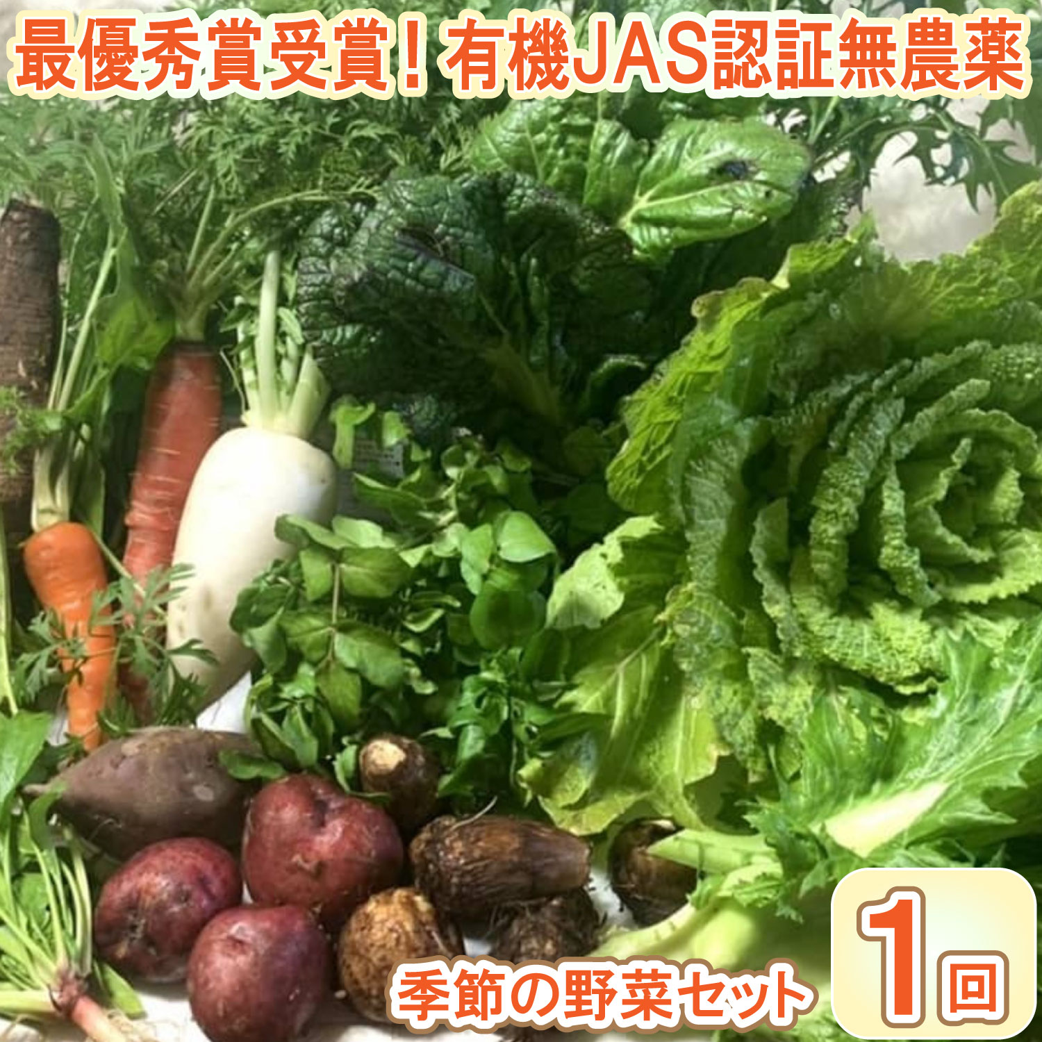 【最優秀賞受賞！甘味＆栄養】有機JAS認証の無農薬、チヨちゃんの野菜１回のみ[952] １回のみ