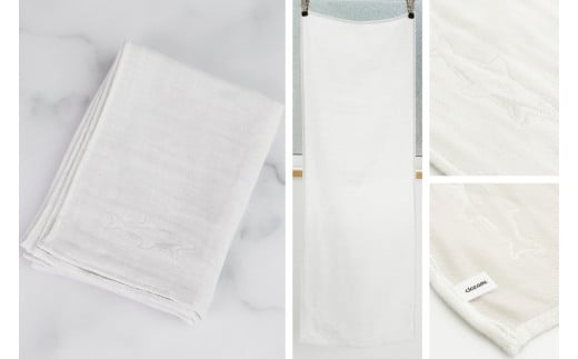 [こなゆき] 3重ガーゼフェイスタオル グレー サメ柄(ワンポイント) 白銀 [1167] グレー  グレー サメ柄 白銀