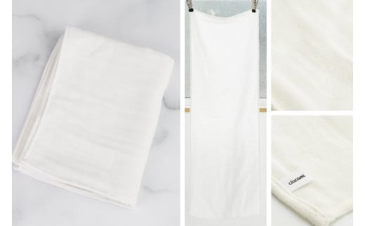 [こなゆき] 3重ガーゼフェイスタオル ホワイト 幾何柄(ワンポイント) 白雪 [1168] ホワイト