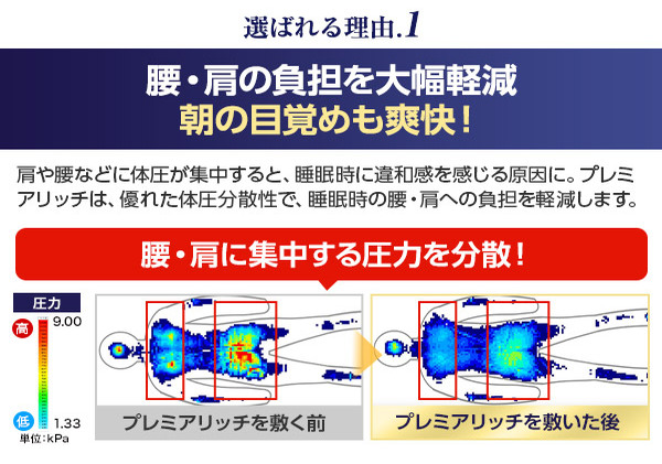 トゥルースリーパー プレミアリッチpr2 セミダブル[ 寝具 マット 低反発 高反発 2層構造 体圧分散 睡眠 抗菌 防カビ 防ダニ 肩 腰 ]:  稲美町ANAのふるさと納税