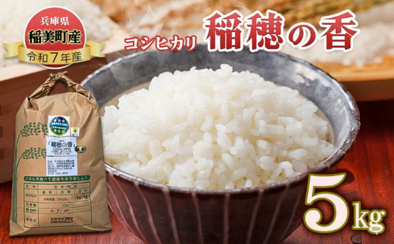 【令和7年産 新米】米 コシヒカリ 稲穂の香 5kg 精米 白米 お米 こめ コメ 最高級米 ご飯 ごはん こしひかり 兵庫県産 兵庫 兵庫県 稲美町