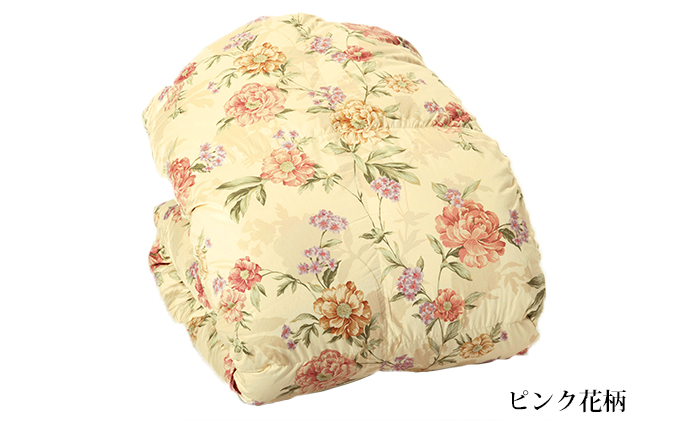 羽毛ふとん仕立て直し（シングルサイズ）ピンク花柄