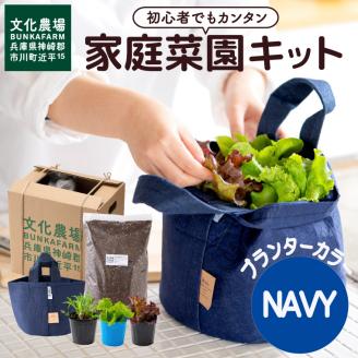 011BK03N.はじめての家庭菜園キット「サラダガーデン」（プランター色：ネイビー）
