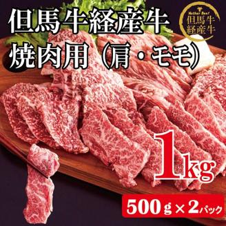 但馬牛経産牛「焼肉用」（肩・モモ）1kg(500g×2)　020AA11N.