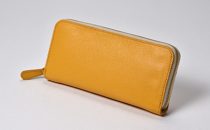 本革 ラウンドファスナー 財布 日本製 レザー 革製品 WH-02 イエロー イエロー