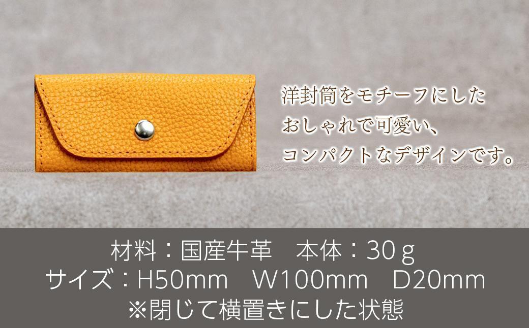 本革 スリムキーケース３連 日本製 革製品 レザー コンパクト Liete vivid ネイビー ネイビー