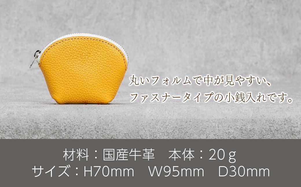 本革 ラウンドミニポーチ 日本製 レザー 革製品 小銭入れ コインケース 小物 収納 Liete vivid イエロー イエロー