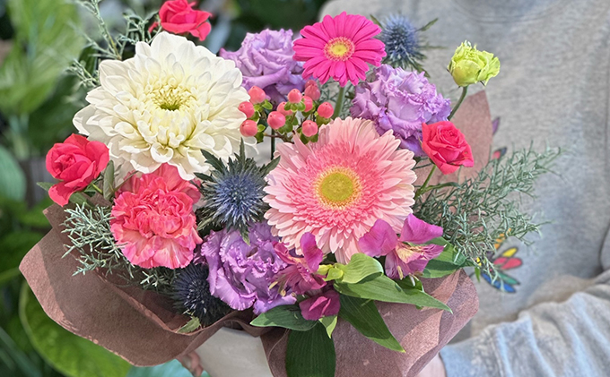 おまかせ フラワーアレンジメント（ホワイト×グリーン） 母の日 父の日 ギフト お祝い ホワイト×グリーン