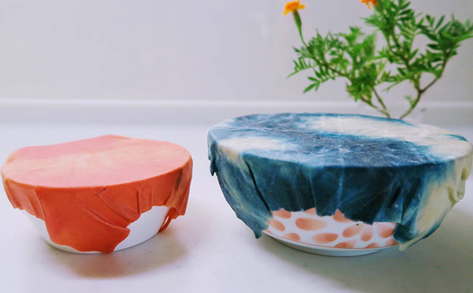 藍染草木染エコラップ2枚セット（S，M) 藍染セット 藍染セット