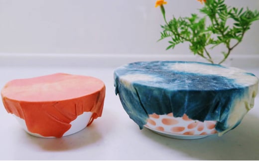 藍染草木染エコラップ3枚セット（S，M，L) 藍染、藍×かりやす染、たんがら染 藍染、藍×かりやす染、たんがら染 藍、緑、茶色セット