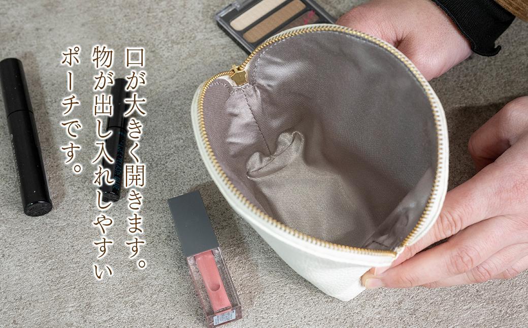 本革 ラウンドポーチ 日本製 レザー 革製品 ポーチ 化粧ポーチ 旅行 トラベル 出張 Liete vivid オレンジ オレンジ