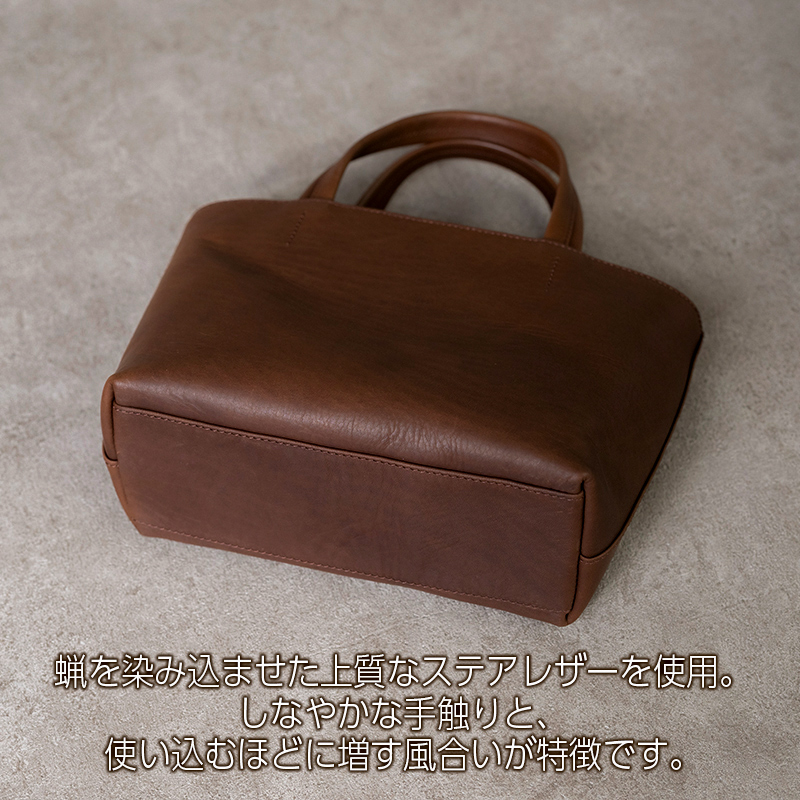 ミニトートバッグ Andy 日本製 革製品 本革 レザー 手作り カバン トート キャメル キャメル