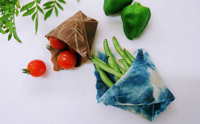 藍染草木染エコラップ3枚セット（S，M，L) 藍染セット 藍染セット