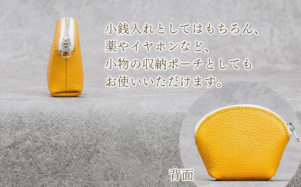 本革 ラウンドミニポーチ 日本製 レザー 革製品 小銭入れ コインケース 小物 収納 Liete vivid イエロー イエロー