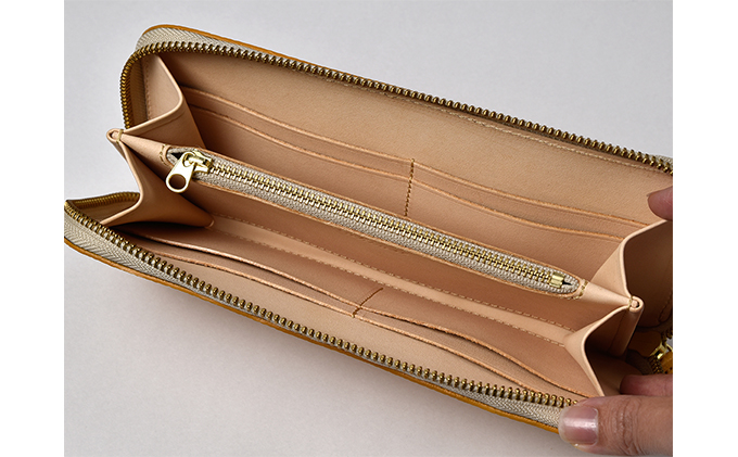 本革 ラウンドファスナー 財布 日本製 レザー 革製品 WH-02 イエロー イエロー