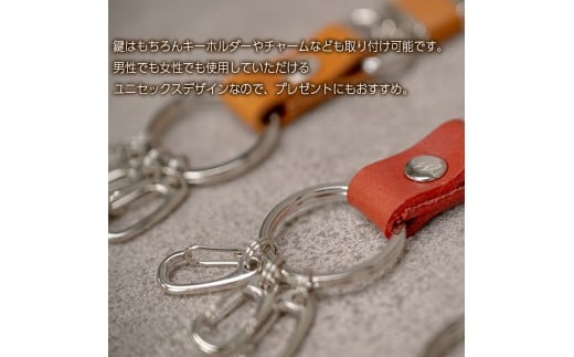キーリング Andy 日本製 革製品 本革 レザー 手作り カラー：キャメル キャメル