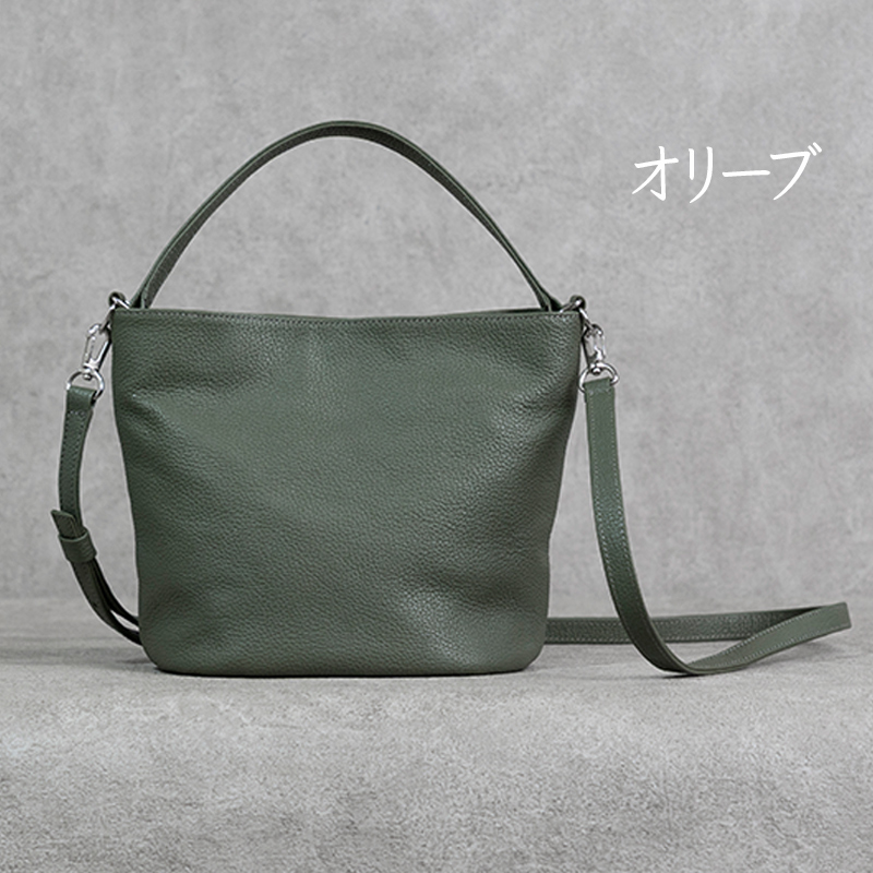 バケットバッグ Liete オリーブ 日本製 革製品 本革 レザー 手作り オリーブ