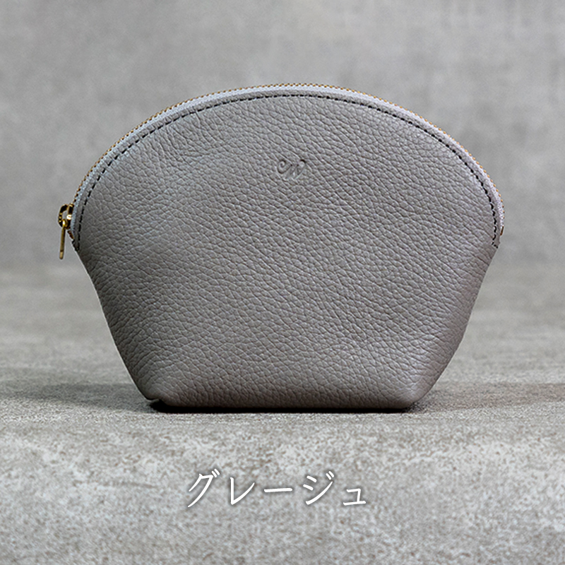 本革 ラウンドポーチ 日本製 レザー 革製品 ポーチ 化粧ポーチ 旅行 トラベル 出張 Liete WH-22 グレージュ グレージュ