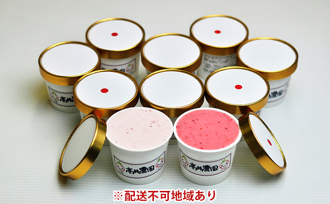 いちご農家こだわりのいちごミルクアイス＆シャーベット詰合せ（10個セット）