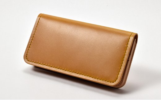 本革 手縫いウォレット日本製 レザー 革製品 高級 Bliss ピット鞣し WH-15 キャメル キャメル