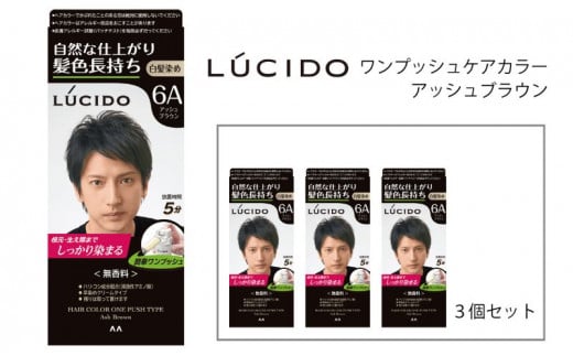 マンダム ルシード ワンプッシュケアカラー アッシュブラウン 3個セット MA-15 LUCIDO 白髪染め 毛染め 白髪 カラーリング 男性化粧品 アッシュブラウン