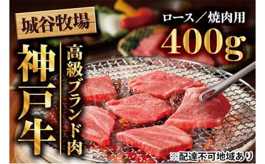 城谷牧場の神戸牛 ロース 焼肉 400g 国産牛 和牛 神戸ビーフ バーベキュー BBQ 冷凍 400g