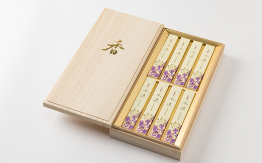 神河町　爽やかなフローラルの香りのお線香　超微煙香「永遠」桐箱セット