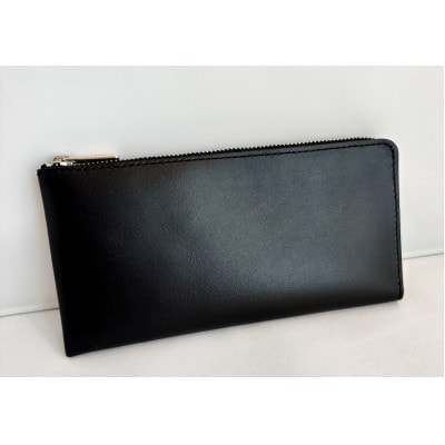 【申込受付後 生産】ジャパンレザー　本格牛革使用　本革長財布(ブラック)