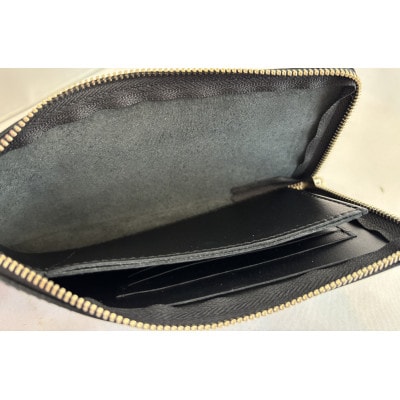 【申込受付後 生産】ジャパンレザー　本格牛革使用　本革長財布(ブラック)