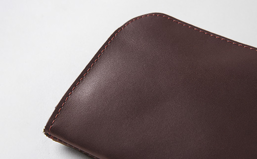 【申込受付後 生産】ジャパンレザー　本革ネックウォレット(ダークブラウン)　本格牛革使用