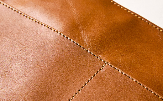 【申込受付後 生産】ジャパンレザー　本革クラッチバッグ(ライトブラウン)　本格牛革使用