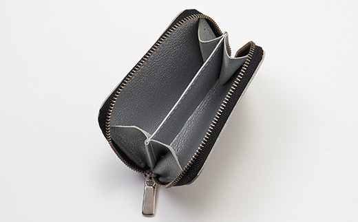 【申込受付後 生産】ジャパンレザー　本格牛革使用　本革コインケース(シルバー)