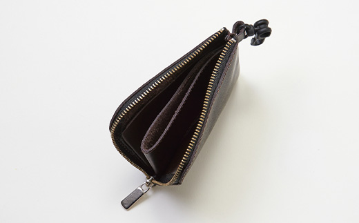 【申込受付後 生産】ジャパンレザー　本革ネックウォレット(ダークブラウン)　本格牛革使用