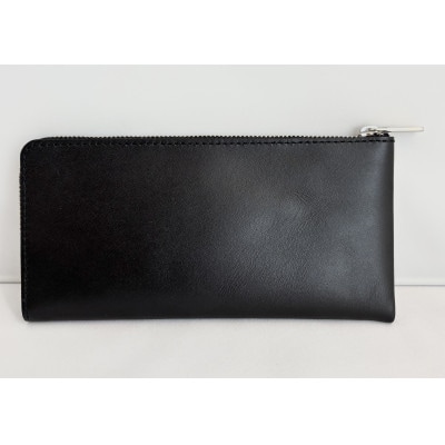 【申込受付後 生産】ジャパンレザー　本格牛革使用　本革長財布(ブラック)