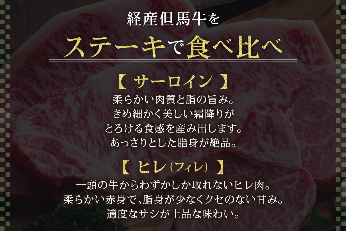 【但馬牛 経産牛 サーロインステーキ150g×2 ヒレステーキ150g×2 合計4枚 600g】【令和8年1月中旬以降発送予定】冷凍 配送日指定不可 黒毛和牛 ルーツ 但馬牛 神戸牛 仙台牛 飛騨牛 牛肉 ステーキ 焼肉 産地直送 大人気 ふるさと納税 返礼品 おすすめ ランキング 但馬 神戸 兵庫県 香美町 村岡 牛将 村岡ファームガーデン 50000円 TJM 02-07