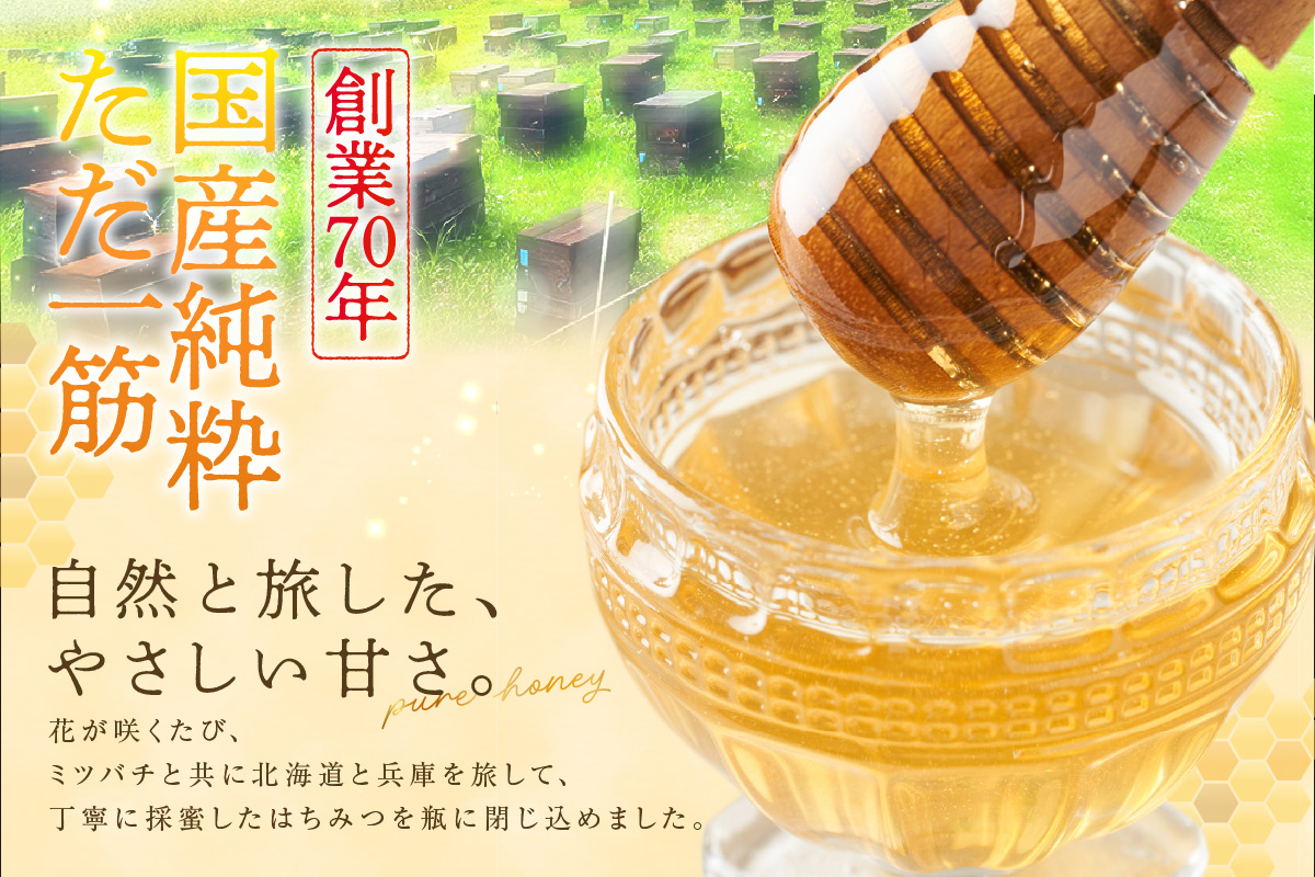 【国産純粋 百花はちみつ 250g ポリ容器】国産 純粋 百花 はちみつ ハチミツ 蜂蜜 紅茶 パン ヨーグルト おすすめ 兵庫県 香美町 辻井養蜂場 81-02