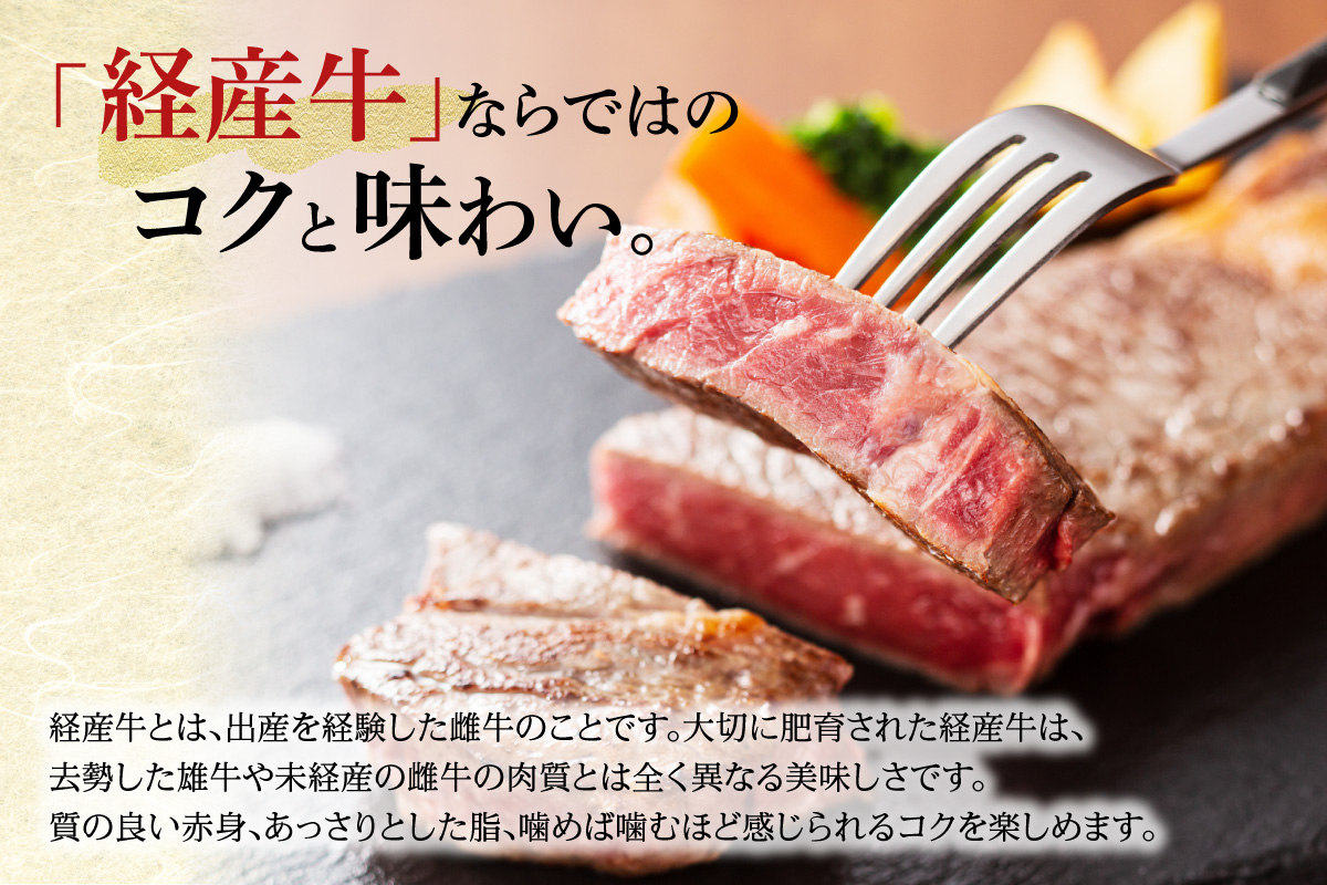 但馬牛 経産牛 赤身ステーキ 600g 冷凍 牛肉 香美町 02-33