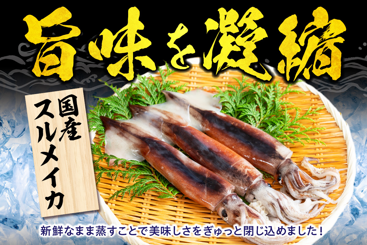 蒸しイカリング カラシ酢味噌付き 約100g×4P 合計約400g 冷凍 いか イカ 香美町 10-22