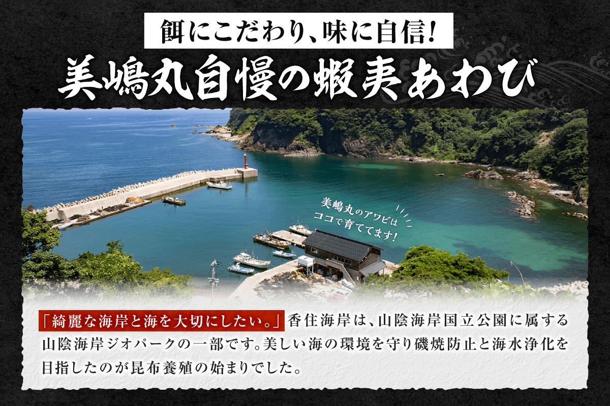 《12/21まで年内発送》【冷蔵 活あわび 養殖 9cm×4枚 320～400g (1個80～100g）】満点青空レストラン うまい！おせち2023に採用されました！アワビ 鮑 活アワビ あわび 海鮮貝 魚介 お刺身 BBQ バター焼き 新鮮 日本海 養殖 昆布 レシピ入り 人気 テレビ 紹介 話題 高級 香美町 香住 山陰 美嶋丸  20-02 ☆