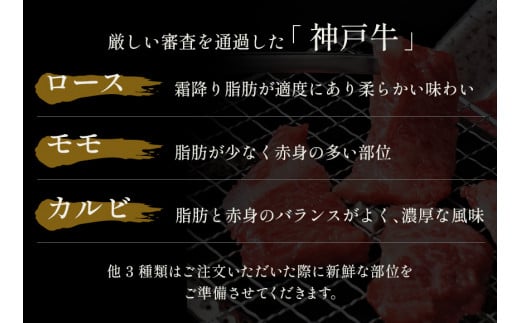 【神戸牛 6種の希少部位焼肉食べ比べ 400g 冷凍】箱入り ギフト 和牛 牛肉 ステーキ しゃぶしゃぶ すき焼き 焼肉  ふるさと納税で贈る至福の味わい！自慢の神戸牛をご自宅で堪能しませんか？ 大人気 ふるさと納税 キャンプ バーベキュー 年末年始 お盆 パーティー ボックス ごちそう 但馬牛 但馬 神戸 香美町 村岡 和牛セレブ 26000円 58-09
