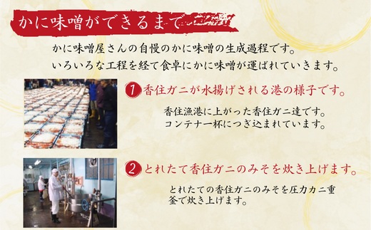 【香住ガニ（紅ズワイガニ）かに味噌 缶詰 80g×3個】無添加 風味豊か 酒の肴 おつまみ 珍味 濃厚 蟹味噌 かにみそ カニ味噌 カニミソ 香住ガニ 香住がに 紅ずわいがに ベニズワイガニ 国内産 ふるさと納税 兵庫県 香美町 香住 18000円  丸共食品 69-02