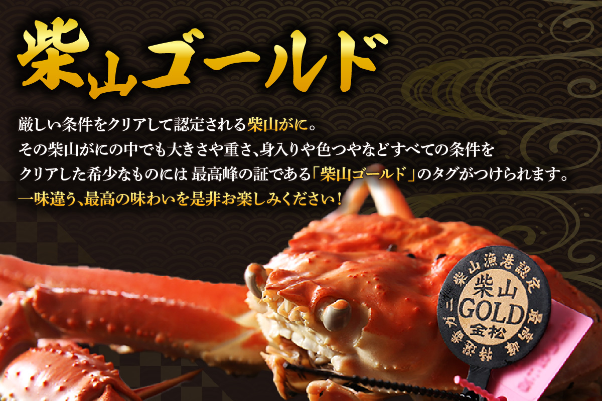 【先行予約】【浜茹で柴山ゴールド 柴山がに・ゴールドタグ付きが一度に2匹も揃う奇跡 冷蔵】 令和7年11月中旬以降、水揚げ次第順次発送予定 冷蔵 高級 貴重 レア 贅沢 かに 蟹 カニ おすすめ 兵庫県 香美町 香住 柴山 カネニ 06-24